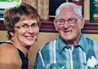Jean Goyetche Landry with her dad Charles Goyetche of Louisdale, NS (2010)